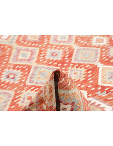 Rug Killim 205x290 Terracotta With Blue And Bei