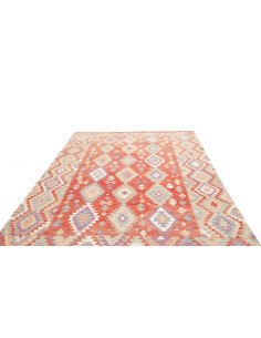 Rug Killim 209x290 Terracotta Dusty Blue 2