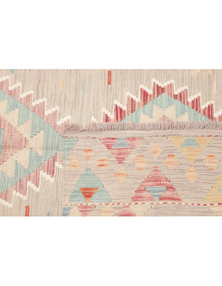 Rug Killim 142x198 Pastel Beige With Blue Pink