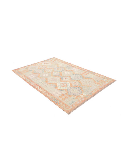 Rug Killim 144x204 Faded Coral Light Blue
