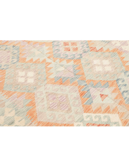 Rug Killim 144x204 Faded Coral Light Blue