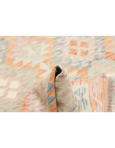 Rug Killim 144x204 Faded Coral Light Blue