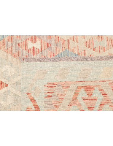 Rug Killim 152x200 Soft Blue And Coral Pink