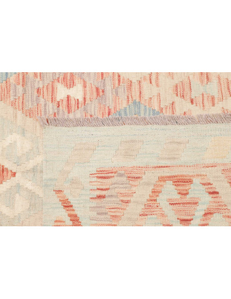 Rug Killim 152x200 Soft Blue And Coral Pink
