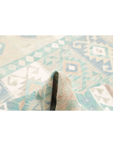 Rug Killim 245x306 Aqua And Cream