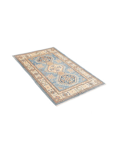 Tappeto Kazak Co Afgahnistan 82x126 Blu E Beige