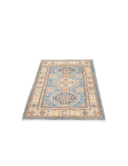 Tappeto Kazak Co Afgahnistan 82x126 Blu E Beige