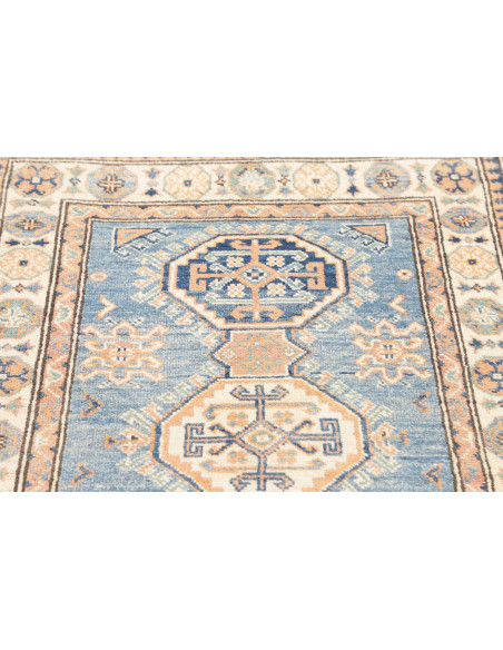 Tappeto Kazak Co Afgahnistan 82x126 Blu E Beige