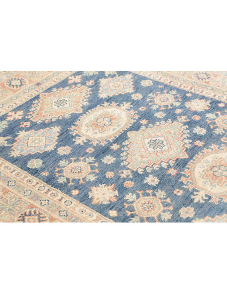 Rug Kazak Co 148x203 Ocean Blue With Cream Peac