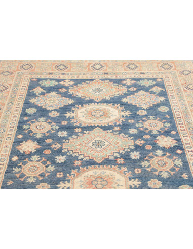 Rug Kazak Co 148x203 Ocean Blue With Cream Peac