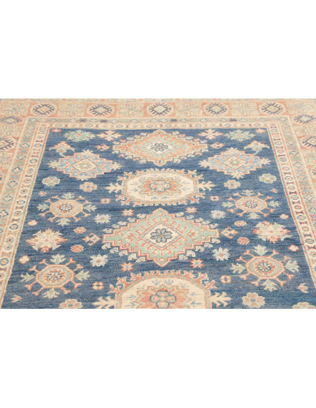 Rug Kazak Co 148x203 Ocean Blue With Cream Peac
