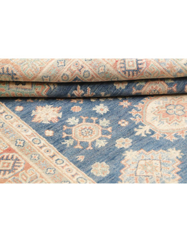 Rug Kazak Co 148x203 Ocean Blue With Cream Peac