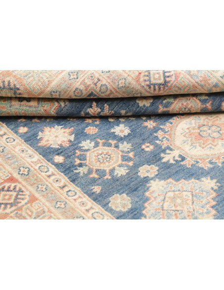 Rug Kazak Co 148x203 Ocean Blue With Cream Peac