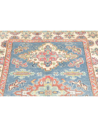 Tappeto Kazak Co Afgahnistan 102x142 Blu Predom