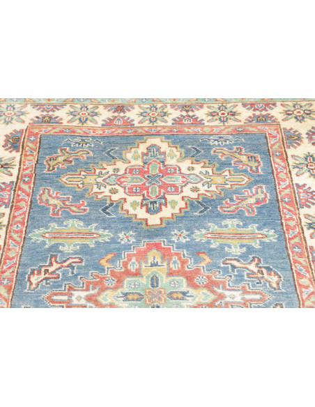 Tappeto Kazak Co Afgahnistan 102x142 Blu Predom