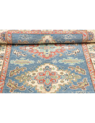 Tappeto Kazak Co Afgahnistan 102x142 Blu Predom