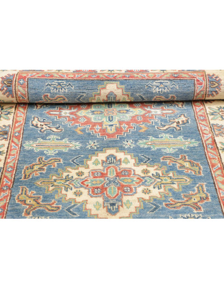 Tappeto Kazak Co Afgahnistan 102x142 Blu Predom