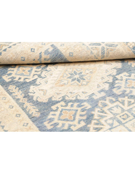 Tappeto Kazak Co Afgahnistan 121x184 Blu Crema