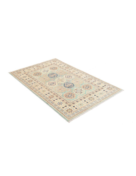 Tappeto Kazak Co Afgahnistan 100x151 Verde Acqu
