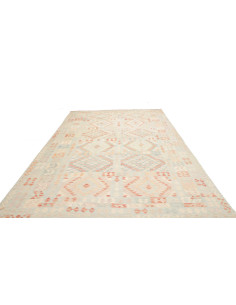 Rug Killim 242x367 Light Aqua And Pale Coral 2