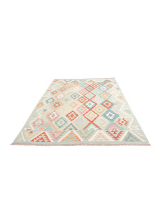 Tappeto Kilim Afghanistan 178x247 Azzurro Coral 2