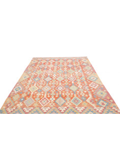 Rug Kilim Afghanistan 200x302 Terracotta Blue 2
