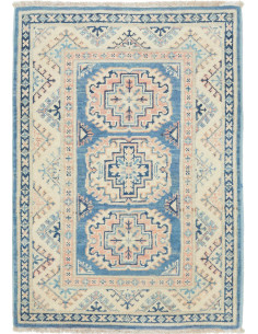 Rug Kazak Afghanistan beige grey 63x92