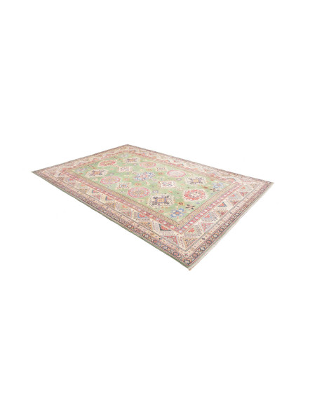 Tappeto Kazak Afghanistan 199x280 Verde Salvia