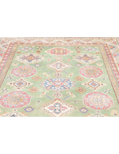 Tappeto Kazak Afghanistan 199x280 Verde Salvia