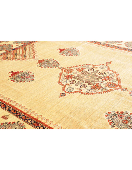 Tappeto Kazak Fine Pakistan 273x362 Beige Rosso
