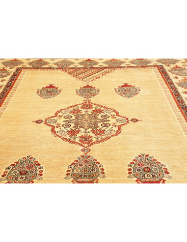 Tappeto Kazak Fine Pakistan 273x362 Beige Rosso