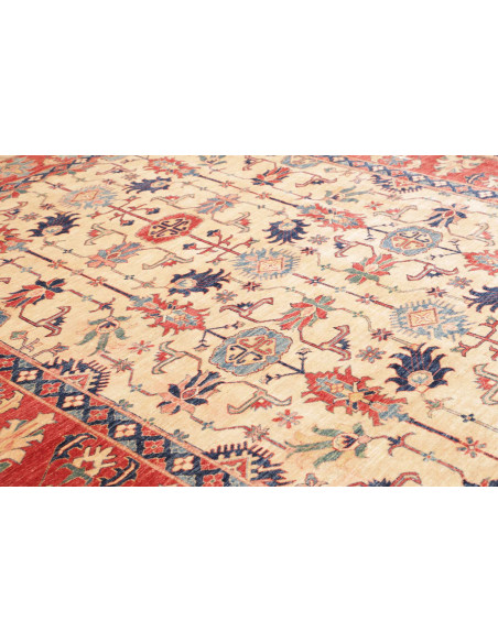 Rug Kazak Fine Pakistan 272x372 Cream Red