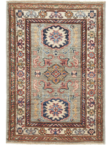 Rug Kazak Fine Pakistan maroon sky blue 62x88
