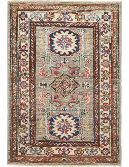 Rug Kazak Fine Pakistan maroon sky blue 62x88