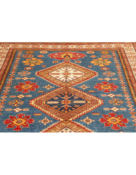 Rug Kazak Fine Pakistan 175x226 Petrol Blue Red