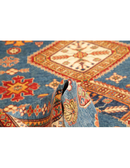Rug Kazak Fine Pakistan 175x226 Petrol Blue Red
