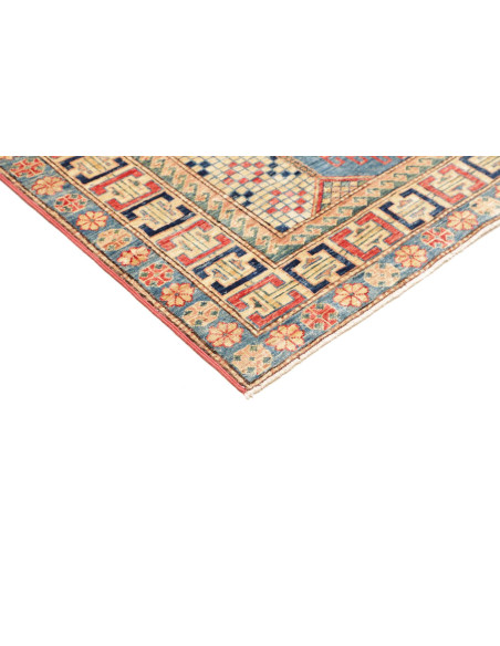 Rug Kazak Fine Pakistan 146x205 Cream Beige Blu