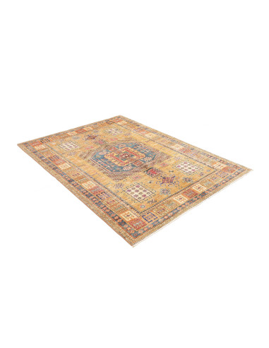 Tappeto Kazak Fine Pakistan 147x190 Oro Blu