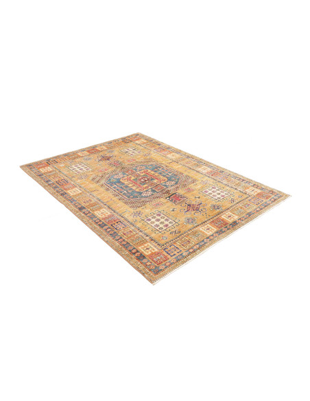 Rug Kazak Fine Pakistan 147x190 Gold Blue