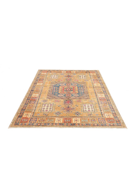 Rug Kazak Fine Pakistan 147x190 Gold Blue