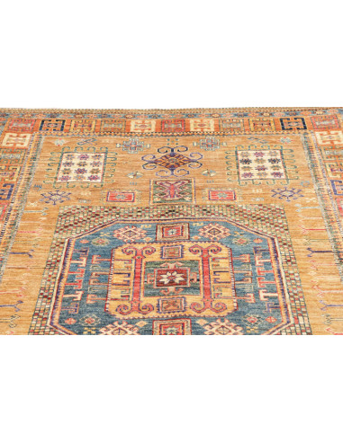 Rug Kazak Fine Pakistan 147x190 Gold Blue