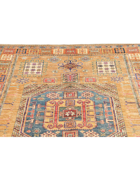Rug Kazak Fine Pakistan 147x190 Gold Blue