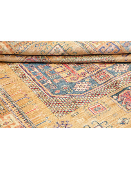 Rug Kazak Fine Pakistan 147x190 Gold Blue