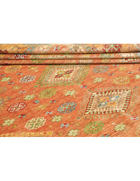 Rug Kazak Fine Pakistan 262x356 Terracotta Gold