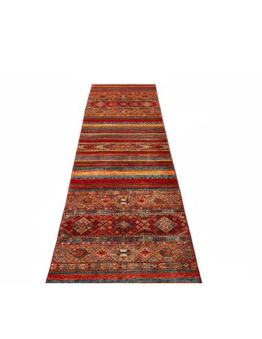 Tappeto Samarkand Pakistan 83x293 Rosso Blu