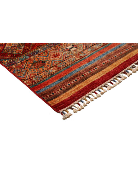 Tappeto Samarkand Pakistan 83x293 Rosso Blu