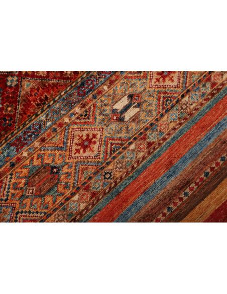 Tappeto Samarkand Pakistan 83x293 Rosso Blu