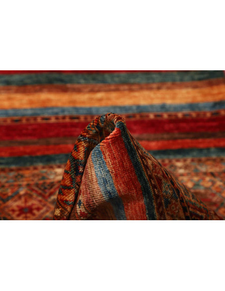 Rug Samarkand Pakistan 83x293 Red Blue