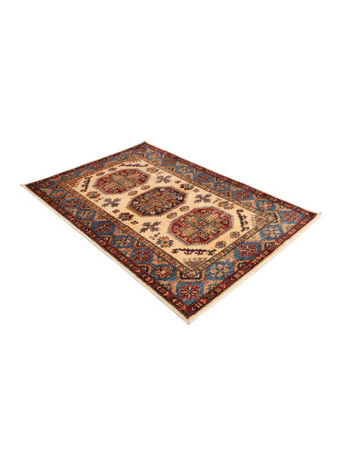 Rug Kazak Fine Pakistan 125x187 Ivory Blue