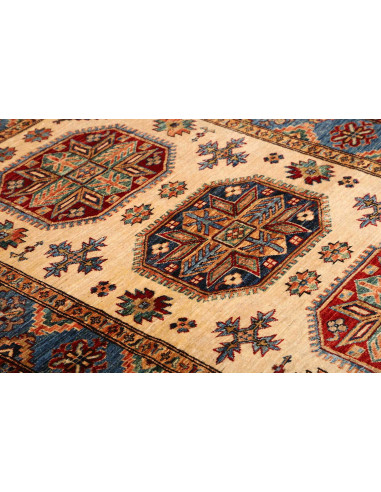 Rug Kazak Fine Pakistan 125x187 Ivory Blue